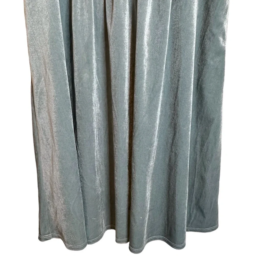 Vylette Winter Solstice Velvet Puff-Sleeve Babydoll Dress NWT Large Aqua - Picture 3 of 13